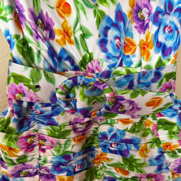 For Love & Lemons Miranda Floral Summer Blue Pink Purple Mini Dress NWT Large - Picture 5 of 9